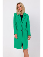 Dámský kabát na knoflíky model 19396596 zelený - Moe
