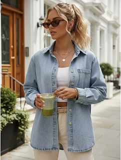 Koszula damska jeansowa niebieska model 22215981 - FashionStreet