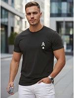 Tshirt męski bawełniany z nadrukiem AS czarny model 22305587 - FashionStreet