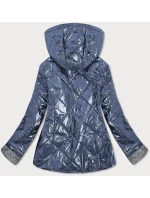 Svetlo modrá lesklá dámska prešívaná bunda (B9573) Svetlo modrá lesklá dámska prešívaná bunda (B9573)