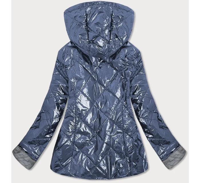 Svetlo modrá lesklá dámska prešívaná bunda (B9573) Svetlo modrá lesklá dámska prešívaná bunda (B9573)