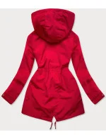 Červeno-šedá obojstranná dámska bunda parka (XW581X) Červeno-šedá obojstranná dámska bunda parka (XW581X)