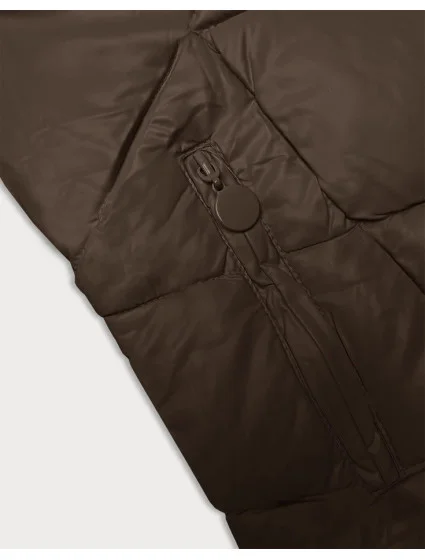 Dámská zimní bunda ve velbloudí barvě s kapucí model 21247171 - Z-DESIGN Dámská zimní bunda ve velbloudí barvě s kapucí model 21247171 - Z-DESIGN