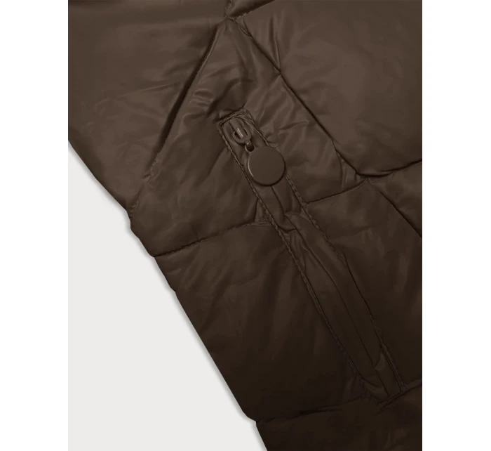 Dámska zimná bunda v ťavej farbe s kapucňou (H-898-89)