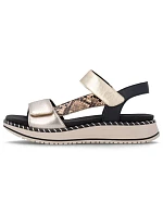 Dámské kožené sandály na platformě zlaté Remonte by model 22129949 - Rieker