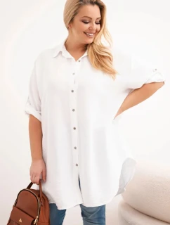 Dámske tričko z viskózy v nadmernej veľkosti s dlhším chrbtom