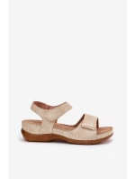 Pohodlné dámské sandály na platformě béžové model 21694154 - EVENTO