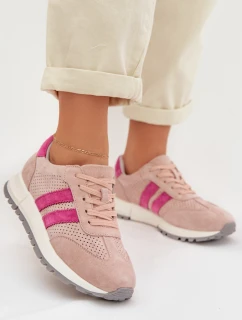 Dámské tenisky z přírodního semiše růžové model 22013945 - EVENTO