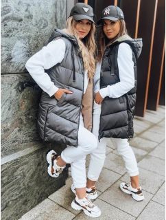 Tmavě šedá oboustranná dámská vesta Dstreet model 21970081 - FashionStreet