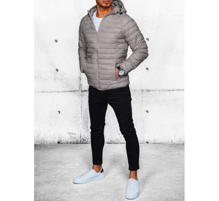 Pánská světle šedá prošívaná přechodová bunda Dstreet model 21972163 - FashionStreet