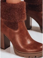 Dámské velbloudí kozačky na podpatku Dstreet model 21994931 - FashionStreet