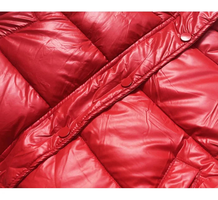 KRÓTKA KURTKA PUCHOWA CROP CZERWONA model 21243930 - HONEY WINTER