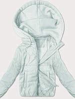 Dámska krátka bunda s pletenou kapucňou J Style light pistáciová (16M9236-176)