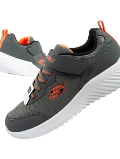 Detská športová obuv Skechers Bounder na suchý zips, ľahká, módna, sivá