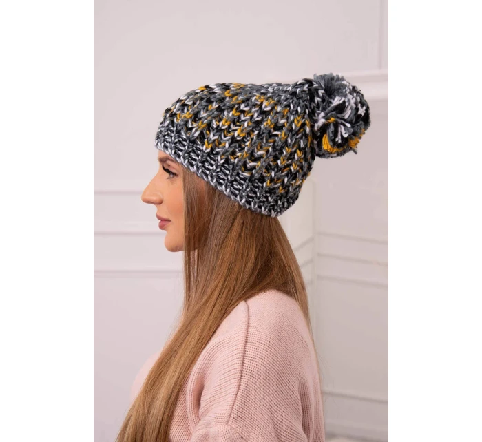 Dámska čiapka s brmbolcom Maria K335 tmavo šedá Dámska čiapka s brmbolcom Maria K335 tmavo šedá