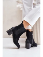 Ocieplane Botki Damskie Na Słupku Czarne Radeya Ocieplane Botki Damskie Na Słupku Czarne Radeya