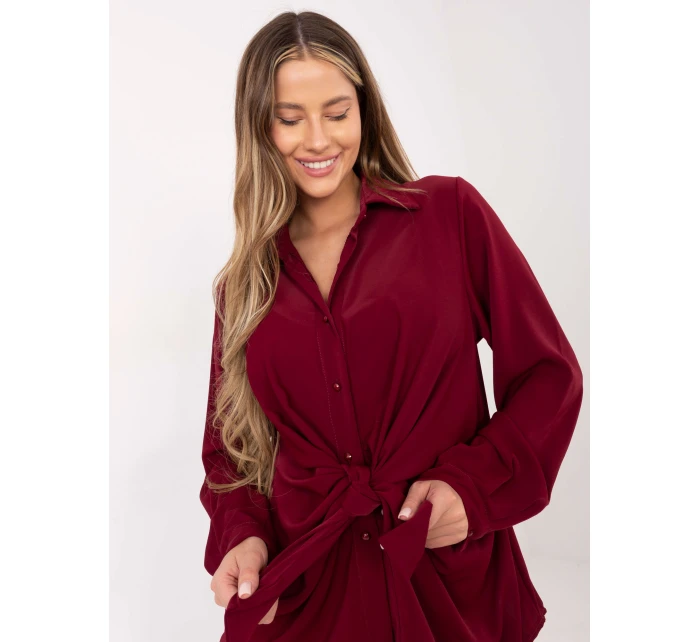 Koszula IT KS model 21786360 bordowy - FPrice Koszula IT KS model 21786360 bordowy - FPrice