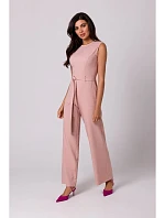 B256 Kombinéza bez rukávov s vreckami - ružová