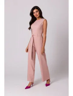 B256 Kombinéza bez rukávov s vreckami - ružová