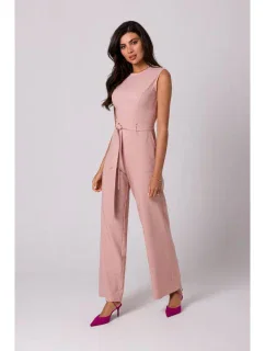 B256 Kombinéza bez rukávov s vreckami - ružová