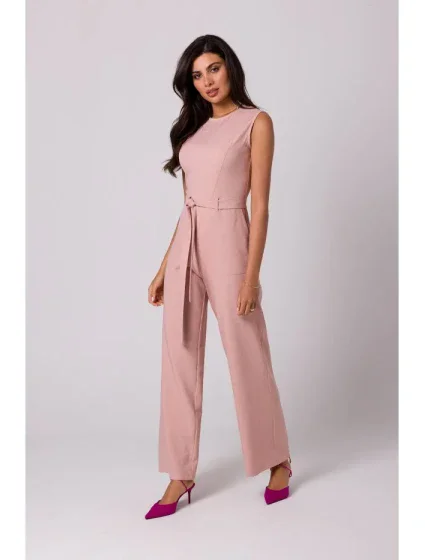 B256 Kombinéza bez rukávov s vreckami - ružová B256 Kombinéza bez rukávov s vreckami - ružová