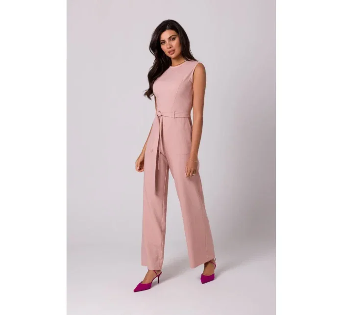 B256 Kombinéza bez rukávov s vreckami - ružová B256 Kombinéza bez rukávov s vreckami - ružová