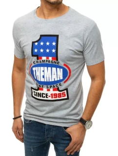 Pánske tričko s potlačou šedé FashionStreet RX4405