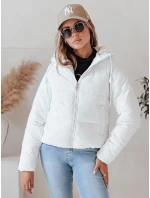 Dámska krátka páperová bunda GLAMVO s kapucňou biela FashionStreet TY4952
