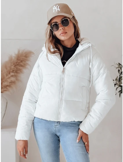 Dámska krátka páperová bunda GLAMVO s kapucňou biela FashionStreet TY4952