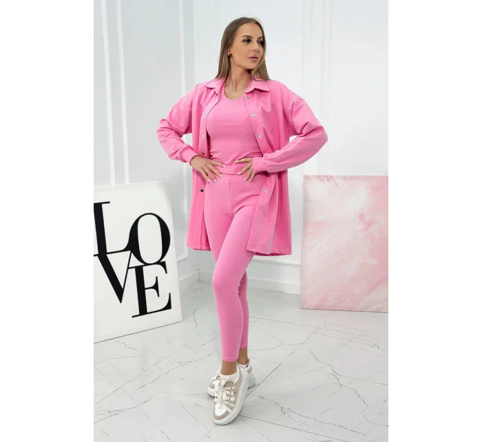 3dielny set blúzka, top a legíny svetlo ružová 3dielny set blúzka, top a legíny svetlo ružová