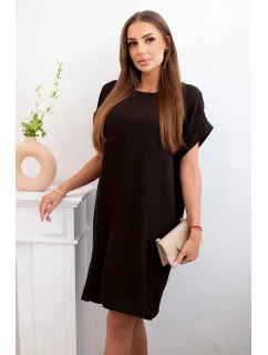 Šaty s vreckami hnedé