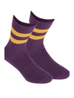 Netlačiace dámske rebrované ponožky W.995