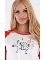 Dámské pyžamo dlouhé Vánoční model 19048675 - Vienetta Secret