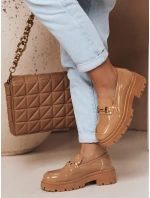 Dámské lakované mokasíny khaki model 21983972 - Dstreet Dámské lakované mokasíny khaki model 21983972 - Dstreet