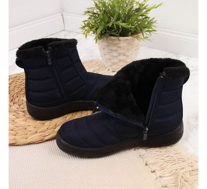 Nepromokavé sněhové boty na zip NEWS W EVE181B navy blue