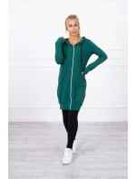Mikina s kapucňou tmavo zelená