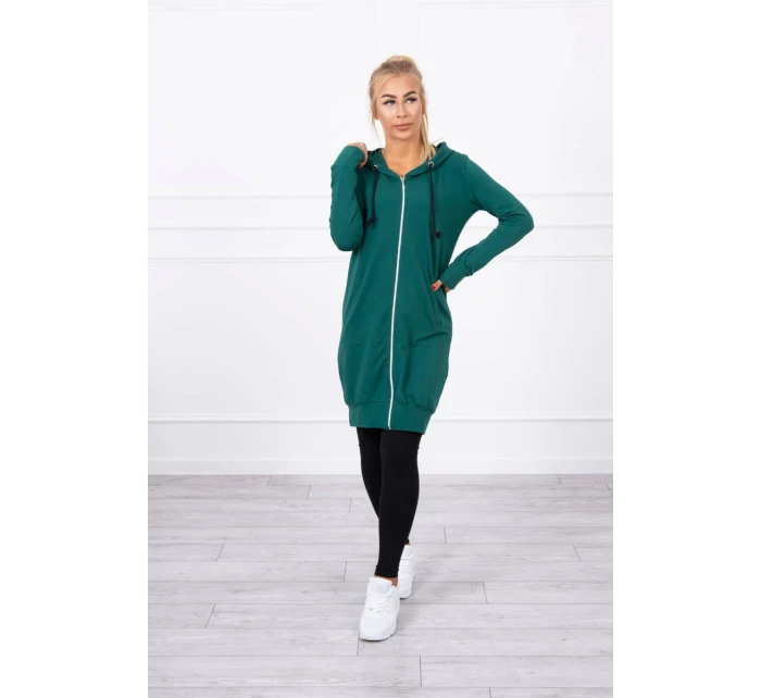 Mikina s kapucňou tmavo zelená