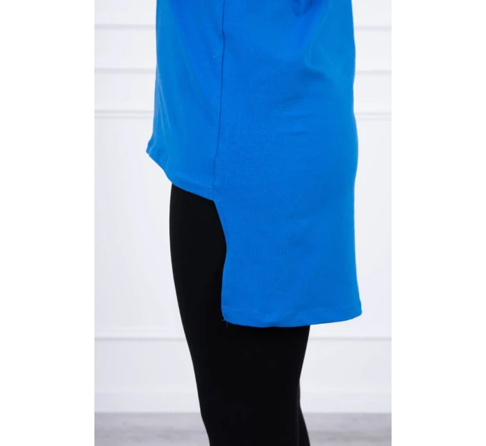 Halenka s potiskem a delšími model 18747553 chrpově modrá - K-Fashion Halenka s potiskem a delšími model 18747553 chrpově modrá - K-Fashion