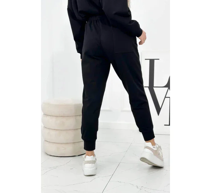 Set 2dielna mikina + nohavice Čierna