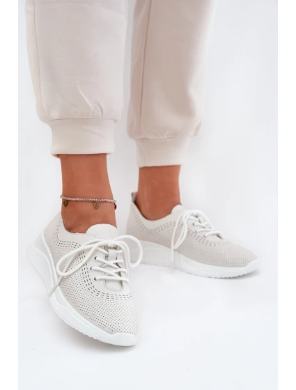 Dámské Kožené Sportovní Boty model 21691334 Bílé - VINCEZA