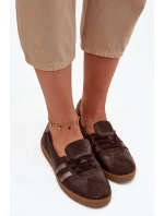 Kožené semišové dámské polobotky typu barefoot model 21744462 čokoládové - Zazoo