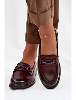 Kožené dámské mokasyny Vinceza 39983 bordó