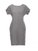 B050 Midi šaty s vreckami vo šve - sivé B050 Midi šaty s vreckami vo šve - sivé