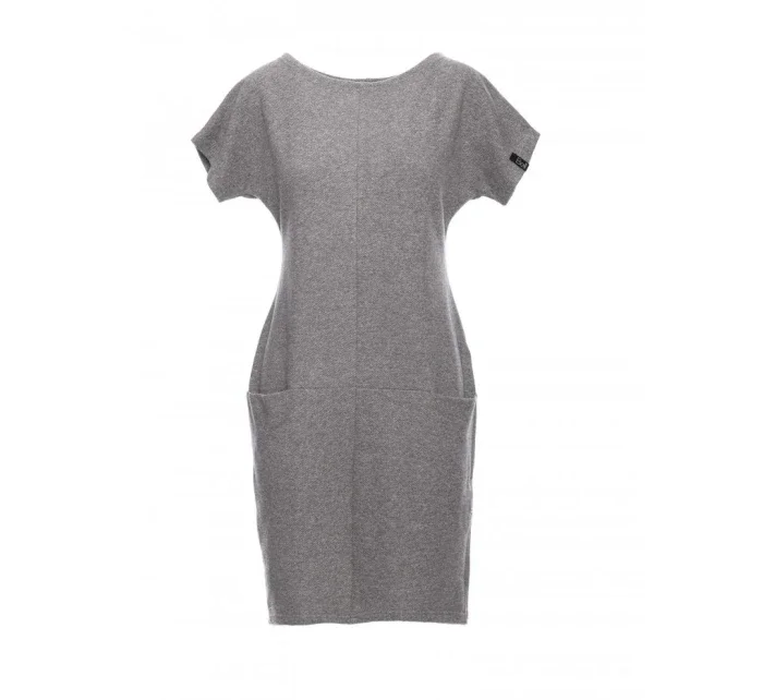 B050 Midi šaty s vreckami vo šve - sivé B050 Midi šaty s vreckami vo šve - sivé