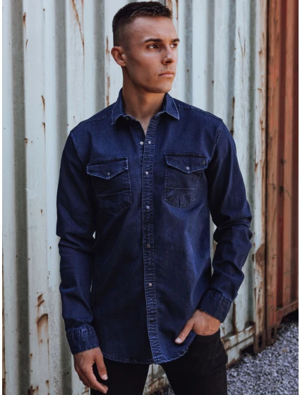Pánská tmavě modrá džínová košile Dstreet model 21978429 - FashionStreet