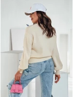 Dámský svetr v velikosti beige Dstreet model 21982131 - FashionStreet Dámský svetr v velikosti beige Dstreet model 21982131 - FashionStreet