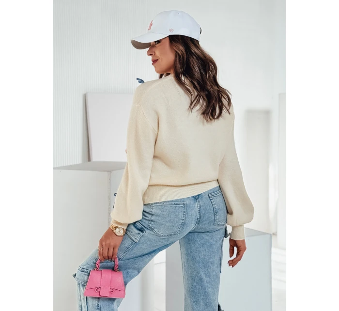Dámský svetr v velikosti beige Dstreet model 21982131 - FashionStreet Dámský svetr v velikosti beige Dstreet model 21982131 - FashionStreet