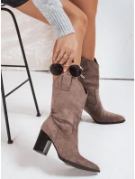 Dámské semišové kovbojské boty hnědé Dstreet model 21993402 - FashionStreet