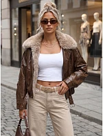 Kurtka damska zimowa z i z futerkiem brązowa model 22386909 - FashionStreet