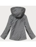 Tmavomodrá krátka lesklá dámska bunda (W586-1) Tmavomodrá krátka lesklá dámska bunda (W586-1)